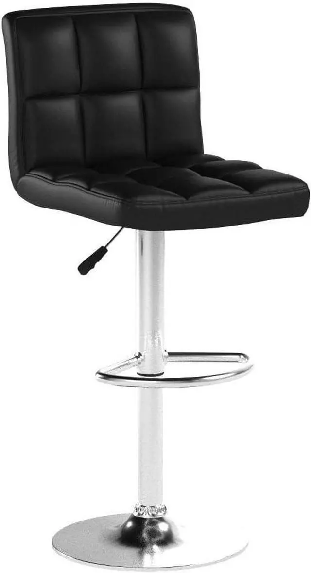 Alt view image 5 of 7 - BestOffice Bar Stools Set of 2, Adjustable PU Leather Swivel Barstools, Modern Counter Stools with Back and Footrest, Counter Height Barstools for Bar, Kitchen and Dining Room