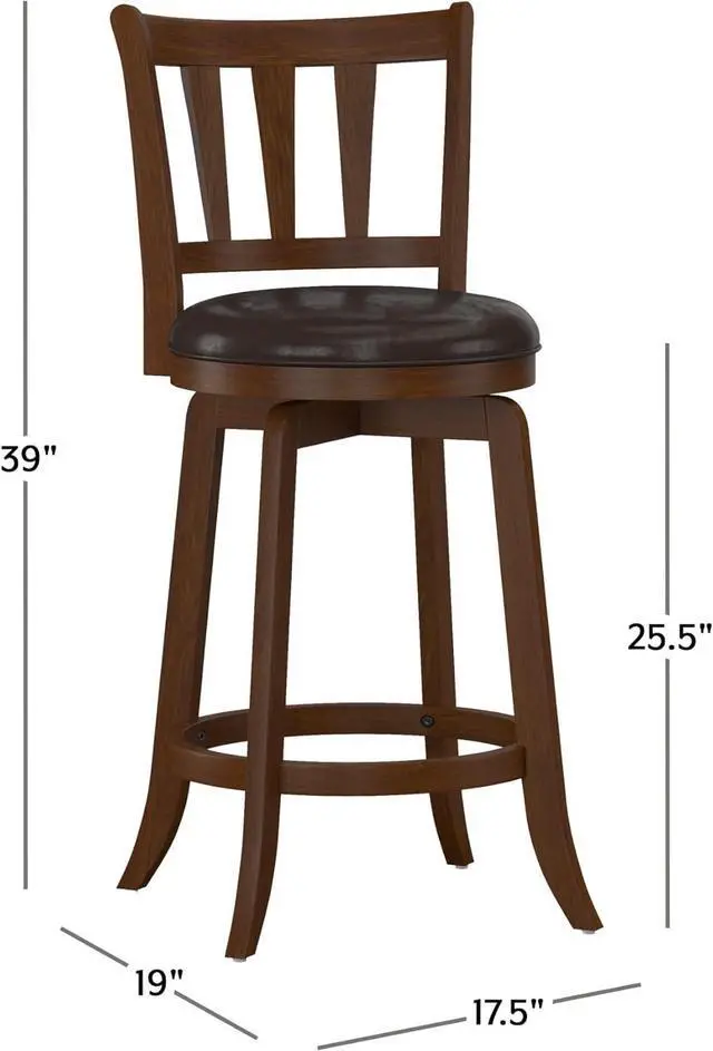 Alt view image 3 of 7 - Hillsdale Presque Isle Swivel Stool, Counter Height, Cherry