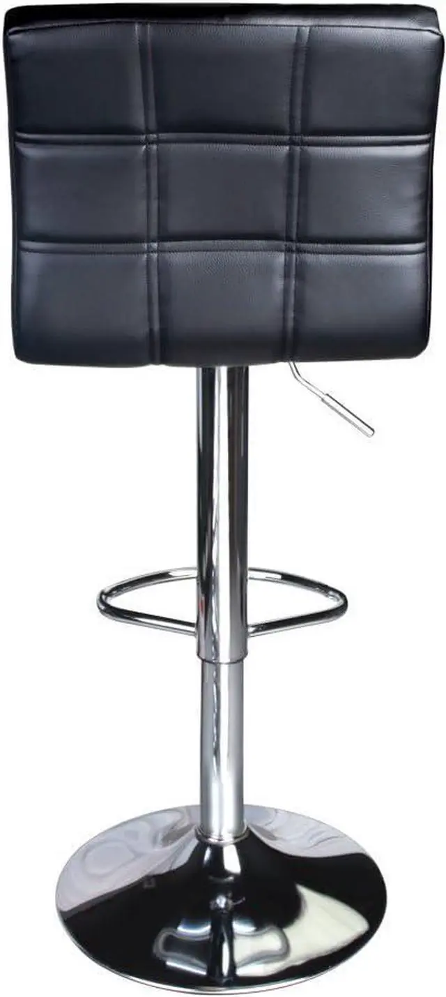 Alt view image 5 of 6 - Leopard Modern Square PU Leather Adjustable Bar Stools with Back, Square Back Bar Stools Set of 2, Bar Height Swivel Barstools for Kitchen Counter (Black)