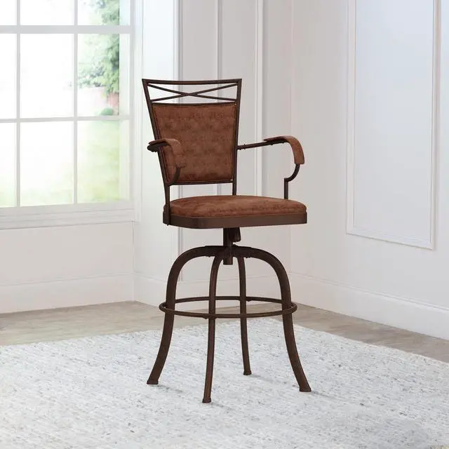 Alt view image 2 of 4 - Hillsdale Bridgetown Swivel Tilt Barstool, Aged Bronze Finish