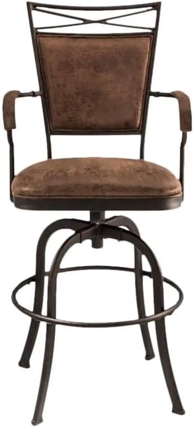 Alt view image 4 of 4 - Hillsdale Bridgetown Swivel Tilt Barstool, Aged Bronze Finish