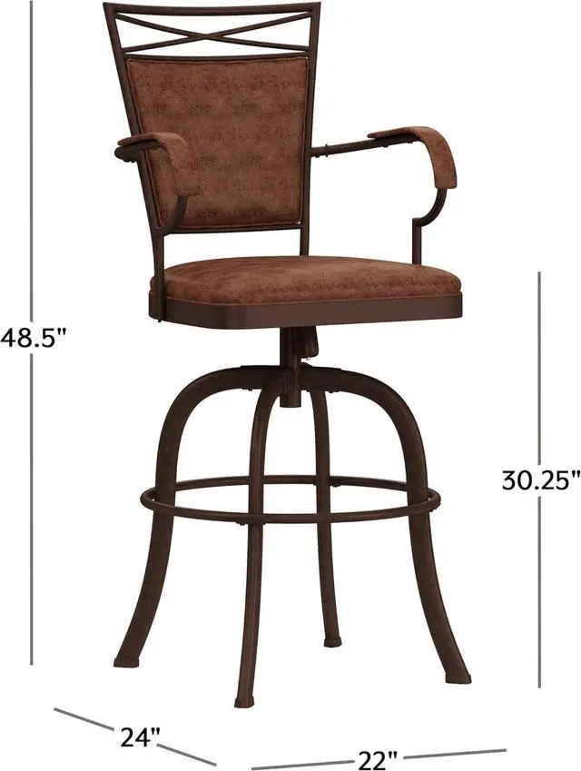 Alt view image 3 of 4 - Hillsdale Bridgetown Swivel Tilt Barstool, Aged Bronze Finish