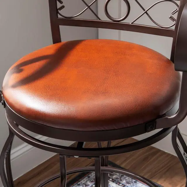 Alt view image 6 of 7 - Powell Company Big and Tall Copper Stamped Back Barstool with Arms Bar Stool, Bronze