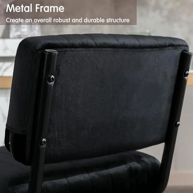 Alt view image 6 of 6 - Okeysen Bar Stools Set of 3,Counter Height Bar Chairs,24 inch Tall Bar Stool with Back,Barstools Bar Height Set of 3,Kitchen Counter Stools Modern Velvet Barstools for Island Dining Party