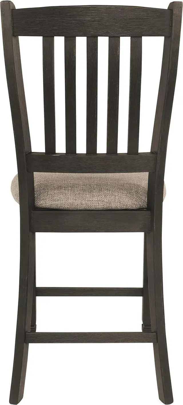 Alt view image 6 of 7 - Signature Design by Ashley Tyler Creek Farmhouse 24.38" Counter Height Upholstered Barstool, Set of 2, Almost Black