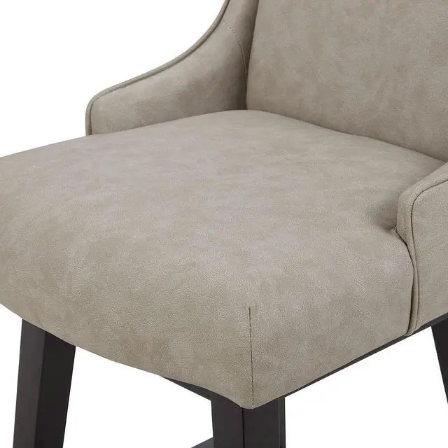 Alt view image 6 of 7 - CHITA Counter Height Swivel Barstools, FSC Certified Upholstered Faux Leather Bar Stools Set of 2, 26" Seat Height, Stone Grey