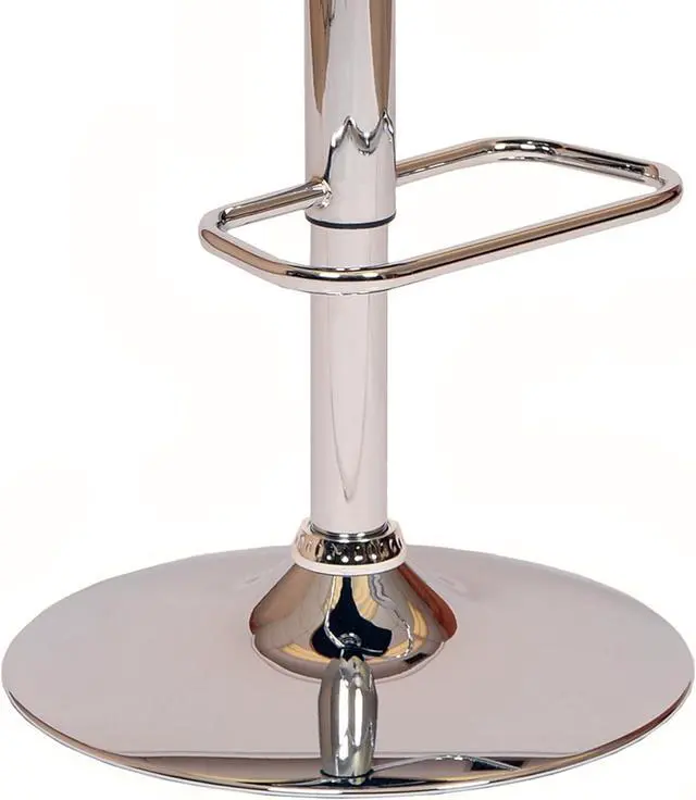 Alt view image 5 of 5 - Armen Living Barstool Mid Century Modern Pedestal Swivel Wood Bar Stool with Faux Leather for Kitchen Island Counter, 25-32" Adjustable Seat Height, Adele