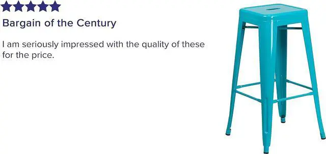 Alt view image 6 of 7 - Flash Furniture Kai Commercial Grade 4 Pack 30" High Backless Crystal Teal-Blue Indoor-Outdoor Barstool