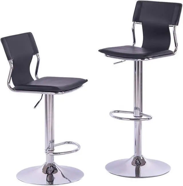 Main image of Sidanli Black Bar Stools, Adjustable Barstools Set of 2, Swivel Bar Chairs with Back.