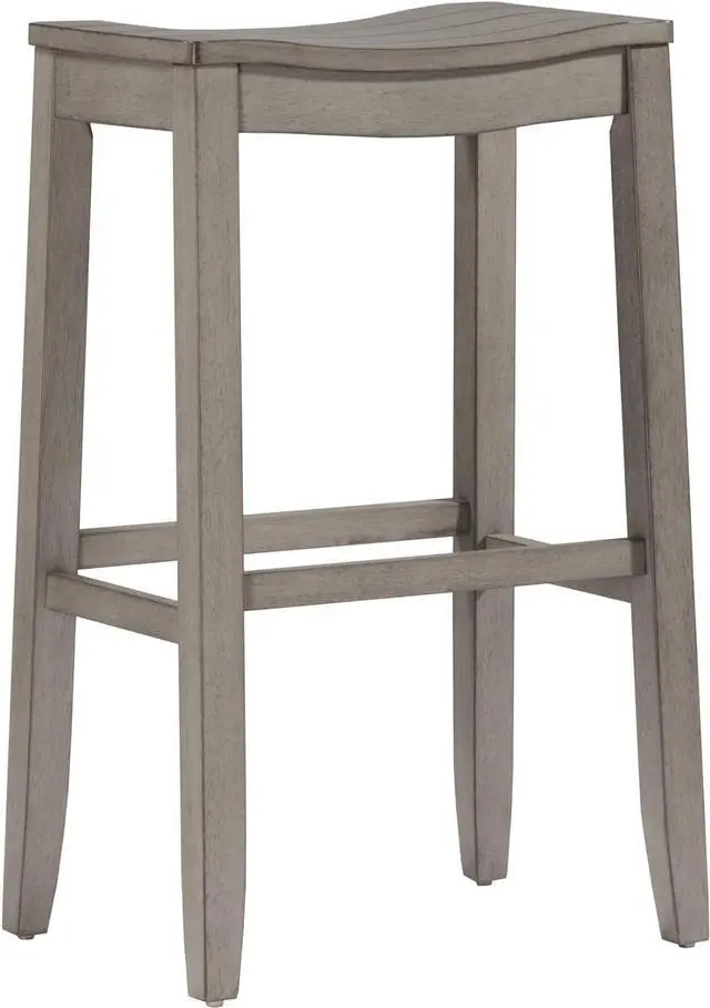 Main image of Hillsdale Furniture Fiddler Backless Saddle Bar Stool, Aged Gray