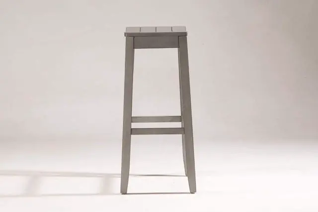 Alt view image 2 of 6 - Hillsdale Furniture Fiddler Backless Saddle Bar Stool, Aged Gray