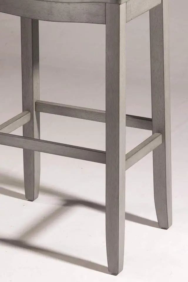 Alt view image 4 of 6 - Hillsdale Furniture Fiddler Backless Saddle Bar Stool, Aged Gray