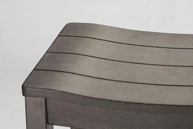 Alt view image 5 of 6 - Hillsdale Furniture Fiddler Backless Saddle Bar Stool, Aged Gray