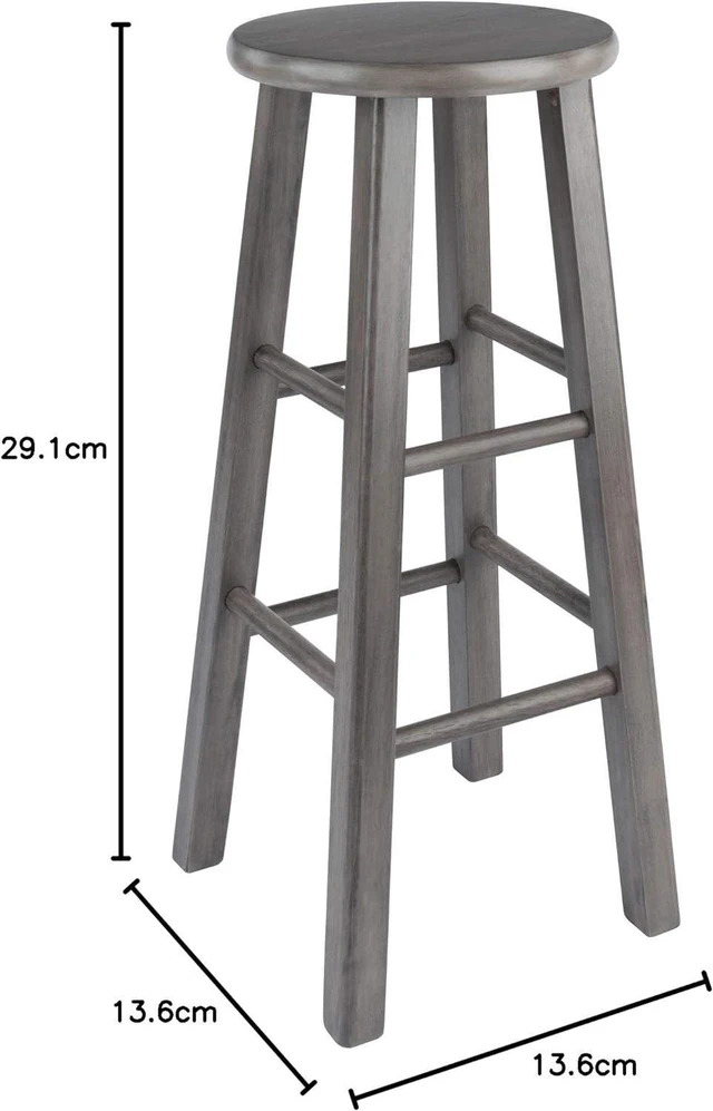 Alt view image 3 of 7 - Winsome Wood Ivy Square Leg Bar Stool, Rustic Gray, 29"