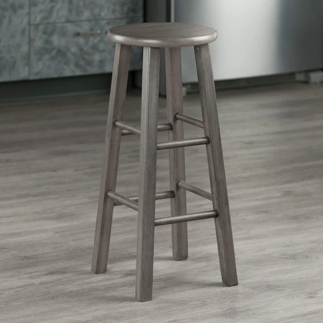 Alt view image 2 of 7 - Winsome Wood Ivy Square Leg Bar Stool, Rustic Gray, 29"