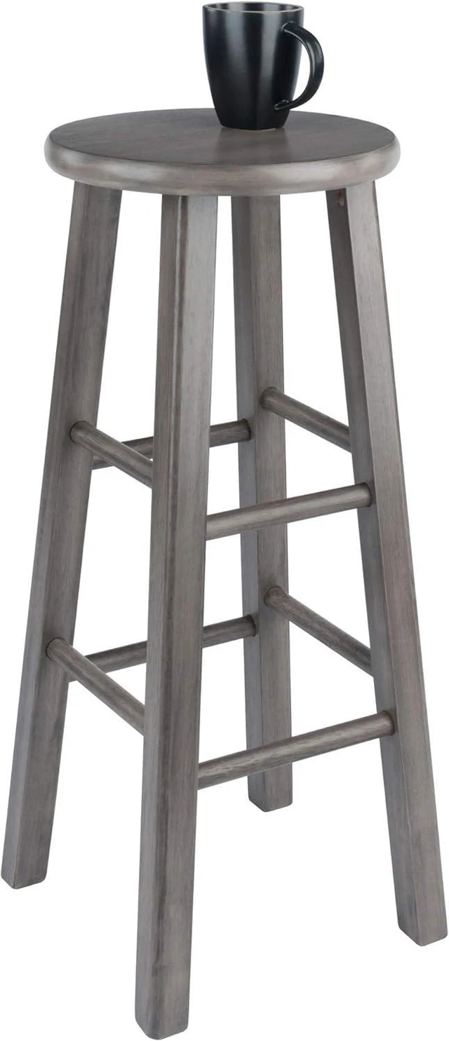 Alt view image 6 of 7 - Winsome Wood Ivy Square Leg Bar Stool, Rustic Gray, 29"