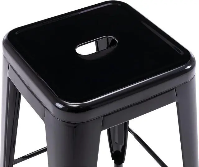 Alt view image 7 of 7 - Vogue Furniture Direct 24" Bar Stools Black Backless Metal Barstools Indoor-Outdoor Counter Height Stools with Square Seat, Set of 2 - VF1571001