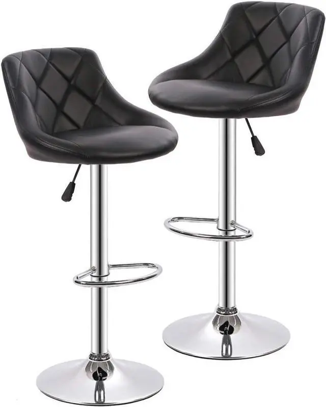 Main image of BestOffice Counter Height Bar Stools Set of 2 Barstools Swivel Stool Height Adjustable Bar Chairs with Back PU Leather Swivel Bar Stool Kitchen Counter Stools Dining Chairs