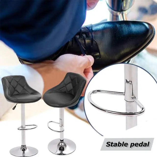 Alt view image 6 of 7 - BestOffice Counter Height Bar Stools Set of 2 Barstools Swivel Stool Height Adjustable Bar Chairs with Back PU Leather Swivel Bar Stool Kitchen Counter Stools Dining Chairs