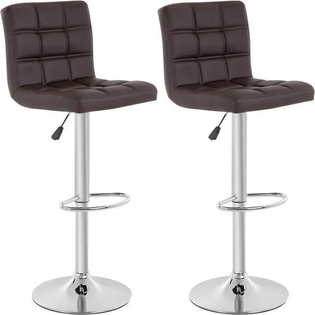 Main image of BestOffice Bar Stool Set of 2 Modern Barstools Counter Height Swivel Bar Stool Height Adjustable PU Leather Bar Chairs Hydraulic Home Kitchen Stools Dining Room Chairs