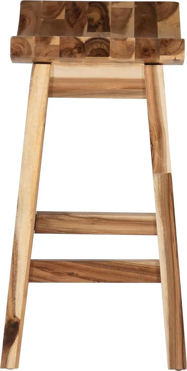 Alt view image 7 of 7 - Powell Furniture Dale Saddle Bar Stool Natural Wood