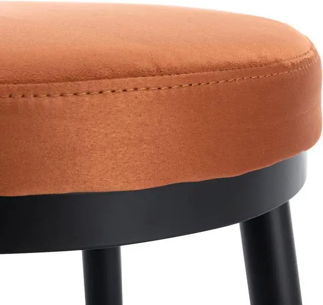 Alt view image 5 of 7 - Kmax 30 Inch Bar Stools Set of 2 Modern Metal Bar Stools with Golded Footrest Velvet Seat for Kitchen Island&Bar, Brown