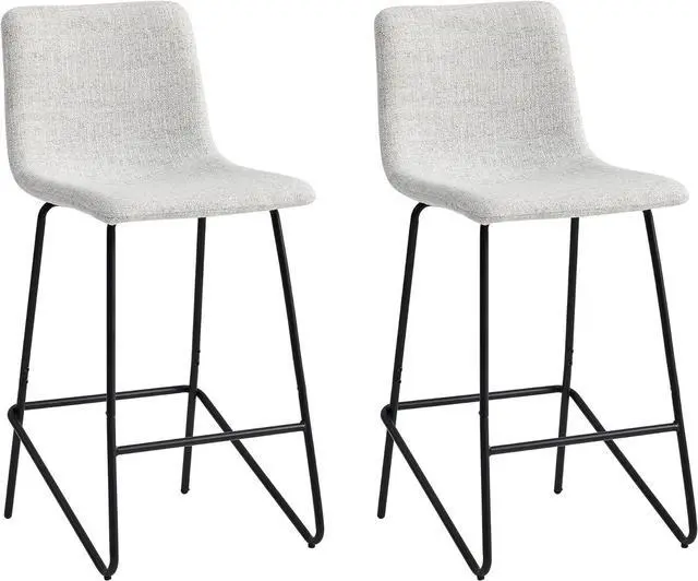 Main image of Watson & Whitely Bar Stools, Fabric Upholstered Bar Stool with Back, White (Multi-Colored)