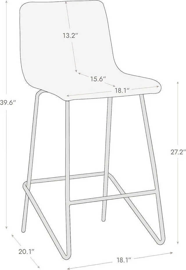 Alt view image 3 of 7 - Watson & Whitely Bar Stools, Fabric Upholstered Bar Stool with Back, White (Multi-Colored)
