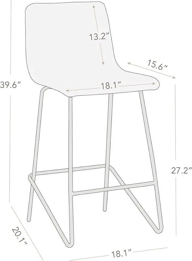 Alt view image 6 of 7 - Watson & Whitely Bar Stools, Fabric Upholstered Bar Stool with Back, White (Multi-Colored)
