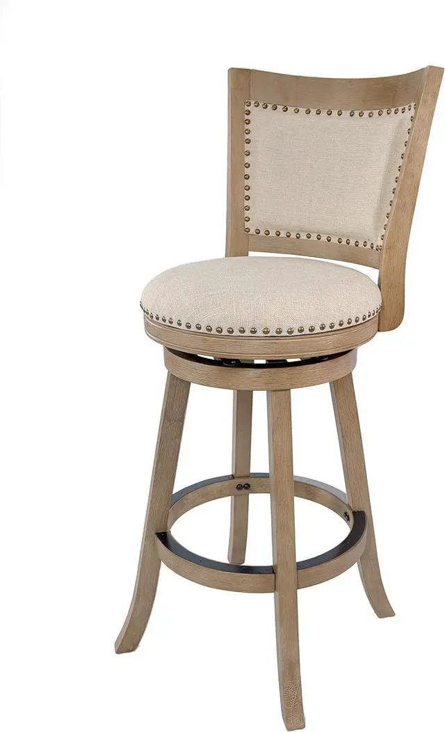 Main image of Boraam Melrose Barstool, 1 Pack, 29-Inch, 1-Pack, Driftwood Wire-Brush and Ivory