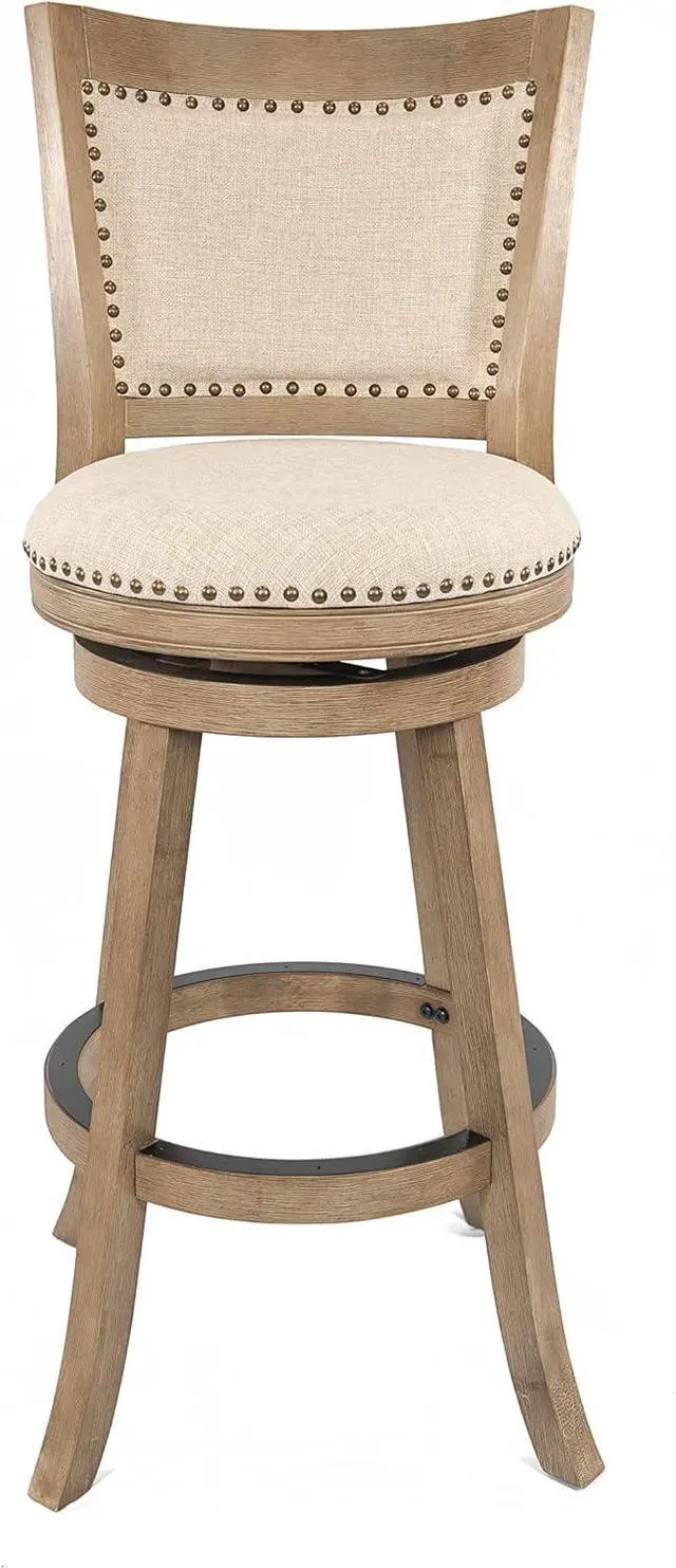 Alt view image 3 of 5 - Boraam Melrose Barstool, 1 Pack, 29-Inch, 1-Pack, Driftwood Wire-Brush and Ivory
