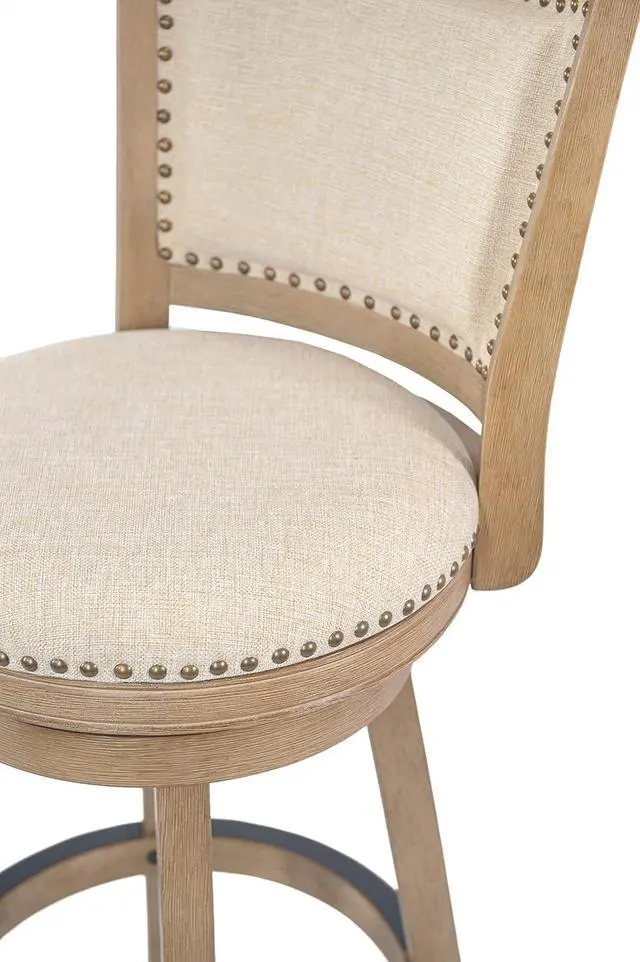Alt view image 4 of 5 - Boraam Melrose Barstool, 1 Pack, 29-Inch, 1-Pack, Driftwood Wire-Brush and Ivory