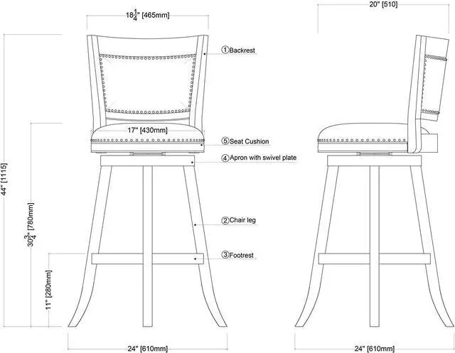 Alt view image 2 of 5 - Boraam Melrose Barstool, 1 Pack, 29-Inch, 1-Pack, Driftwood Wire-Brush and Ivory
