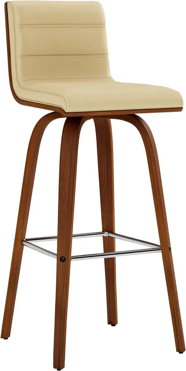 Main image of Armen Living Vienna Bar Height Bar Stool Kitchen and Dining, 30" Cream/Walnut, More color/size option