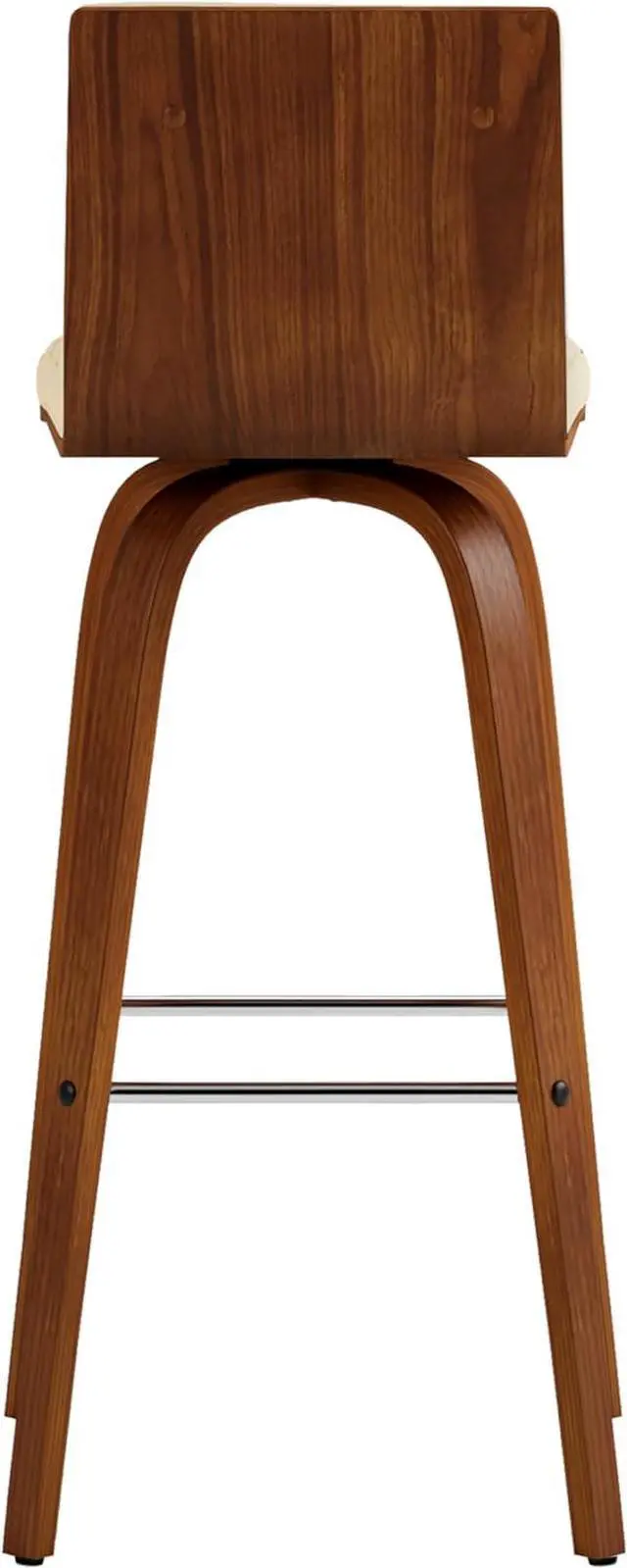 Alt view image 7 of 7 - Armen Living Vienna Bar Height Bar Stool Kitchen and Dining, 30" Cream/Walnut, More color/size option