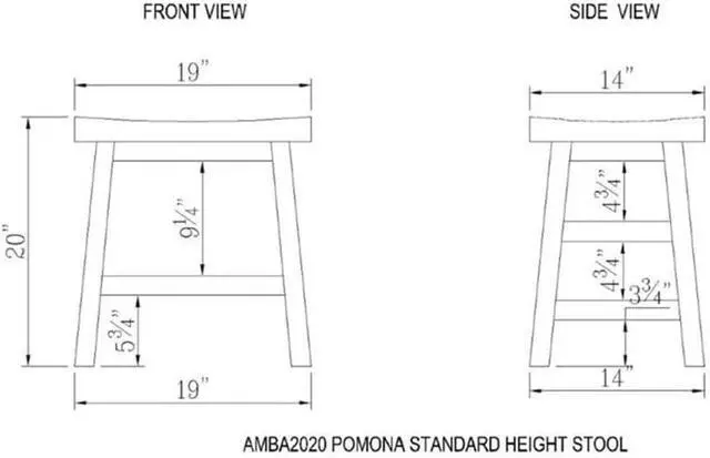 Alt view image 3 of 7 - Pomona 20 in. Solid Wood Barstool, Natural Farmhouse Style Barstool for Modern Accent Furniture in Kitchen or Dining Room
