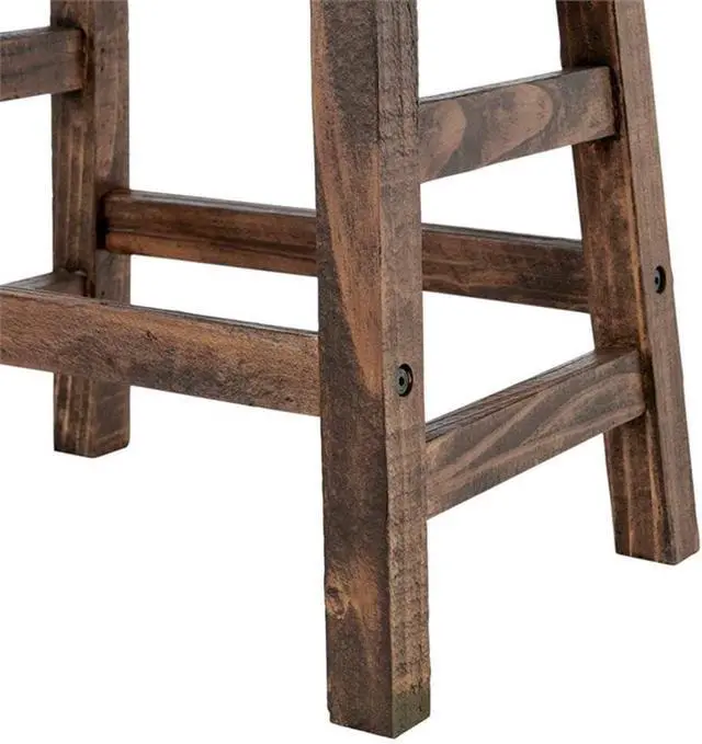 Alt view image 5 of 7 - Pomona 20 in. Solid Wood Barstool, Natural Farmhouse Style Barstool for Modern Accent Furniture in Kitchen or Dining Room