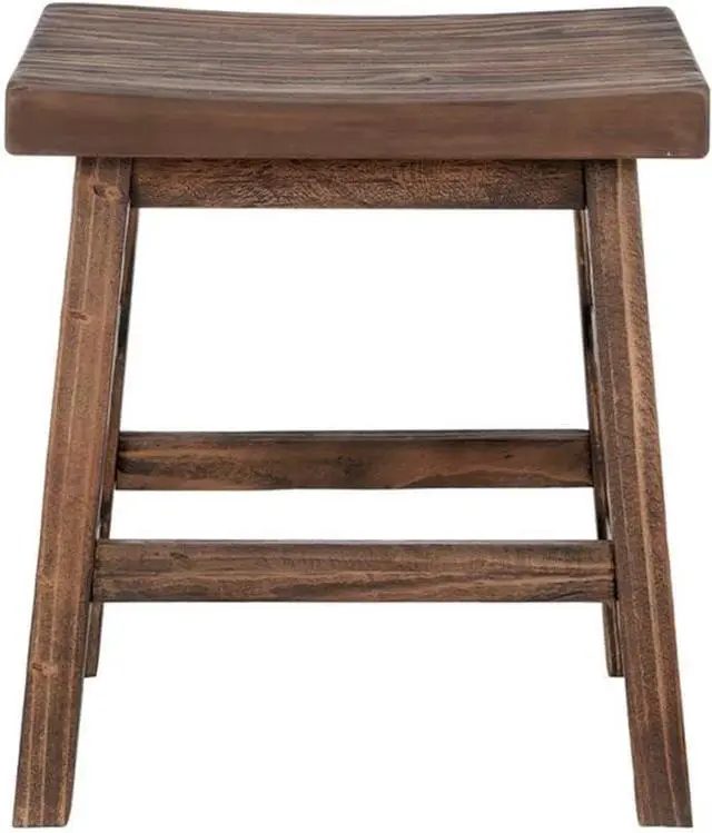 Alt view image 6 of 7 - Pomona 20 in. Solid Wood Barstool, Natural Farmhouse Style Barstool for Modern Accent Furniture in Kitchen or Dining Room