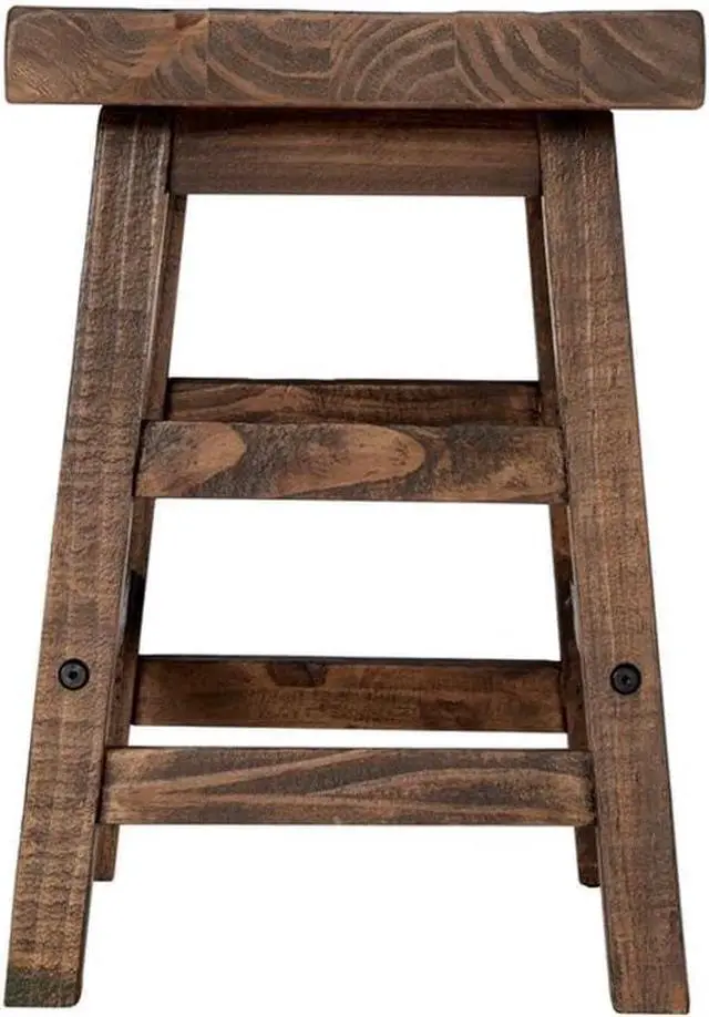 Alt view image 7 of 7 - Pomona 20 in. Solid Wood Barstool, Natural Farmhouse Style Barstool for Modern Accent Furniture in Kitchen or Dining Room