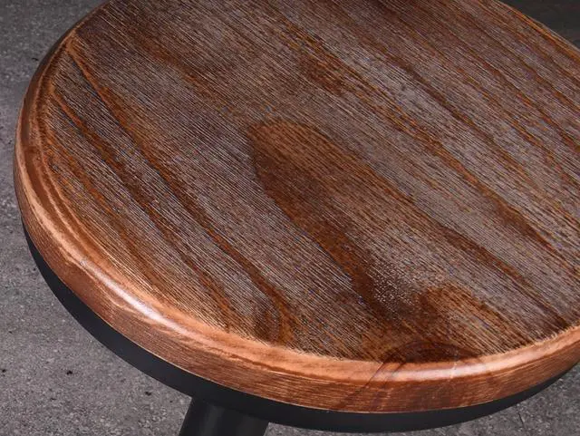 Alt view image 6 of 7 - 32 inch Vintage Industrial Bar Stool-Metal Wood Swivel Bar Stool-Retro Bar Height Stool-Counter Height Adjustable Kitchen Stools-Set of 2-Extra Tall Pub Height 26-32 Inch,Fully Welded(Black(2pcs))