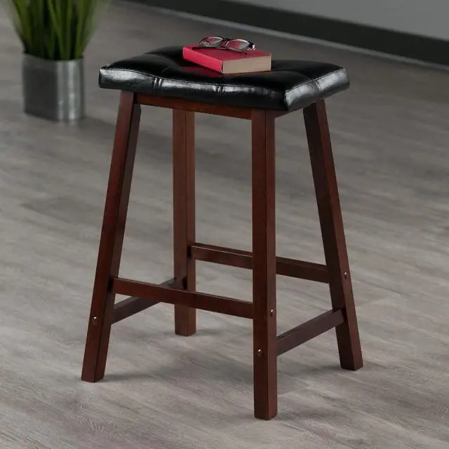 Alt view image 2 of 7 - Winsome Mona Stool, 24", Antique Walnut