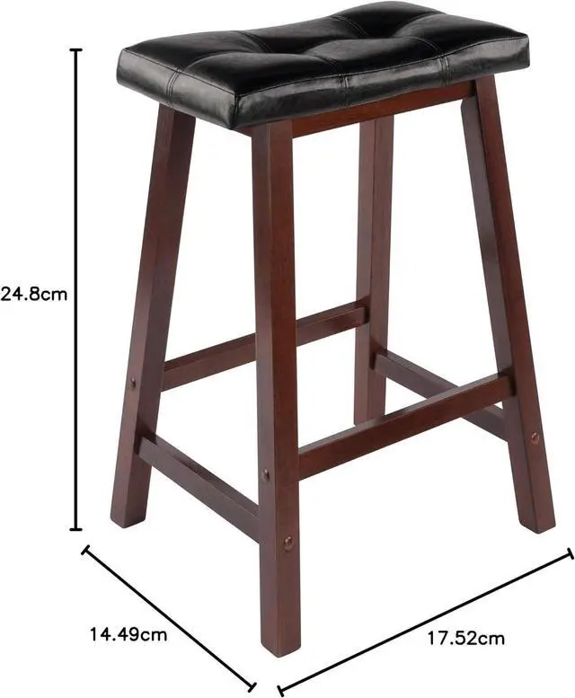 Alt view image 3 of 7 - Winsome Mona Stool, 24", Antique Walnut