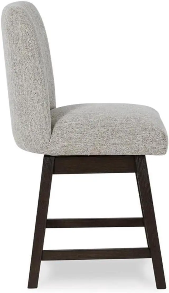 Alt view image 4 of 6 - Signature Design by Ashley Burkhaus Urban Counter Height Upholstered Swivel Bar Stool with Footrest, Set of 2, Beige & Dark Brown