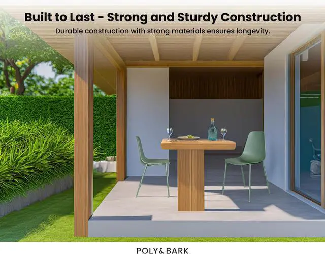 Alt view image 7 of 7 - POLY & BARK Isla Modern Kitchen Chairs Set of 4 - Plastic Dining Chair with Metal Legs - Quick Assembly Simple Cafe Chairs Plastic for Indoor or Outdoor - Pistachio Green