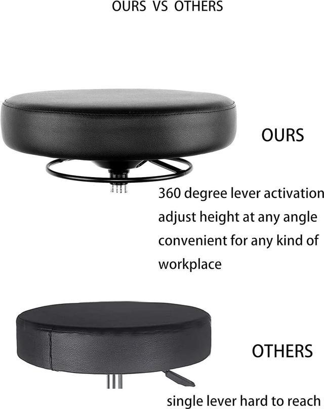 Alt view image 5 of 5 - TAKE UR SEAT® 15" Table Height Adjustable Round Seat Stool Heavy Duty Built and Shipped Within 24 Hours, Spa, Medical, Lab, Black (Self-Braking Caster)