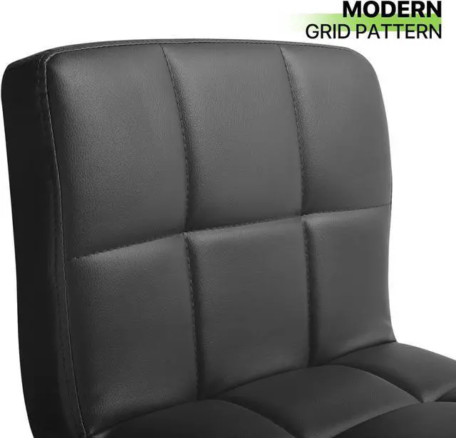 Alt view image 5 of 7 - Magshion Bar Stools Set of 4, PU Leather Counter Height Barstools Armless Adjustable Swivel Bar Chairs with High Back for Home Kitchen Pub, Black