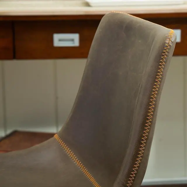 Alt view image 6 of 7 - Roundhill Furniture Lotusville Vintage PU Leather Barstools, Antique Brown, Set of 2