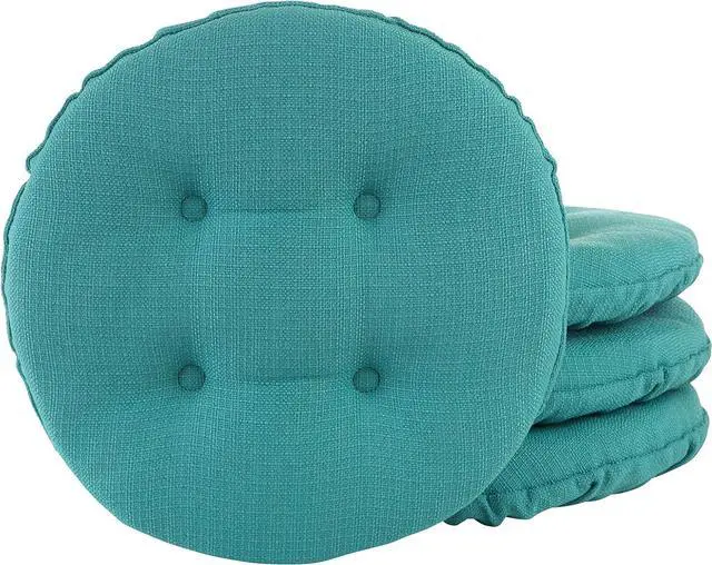 Main image of Klear Vu Omega Gripper Non-Slip Tufted Round Barstool Cushion for Dining Rooms, Cafes, Bars and Restaurants, 14 Chestnut, 4 Pack