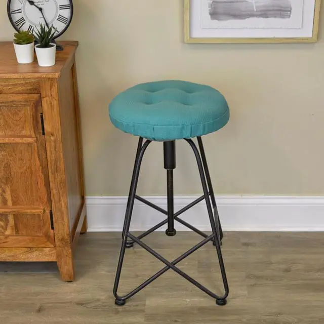Alt view image 2 of 5 - Klear Vu Omega Gripper Non-Slip Tufted Round Barstool Cushion for Dining Rooms, Cafes, Bars and Restaurants, 14 Chestnut, 4 Pack