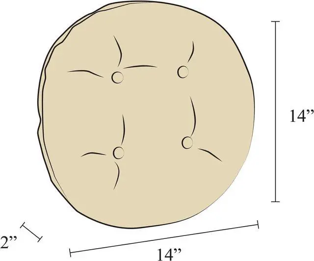 Alt view image 5 of 5 - Klear Vu Omega Gripper Non-Slip Tufted Round Barstool Cushion for Dining Rooms, Cafes, Bars and Restaurants, 14 Chestnut, 4 Pack